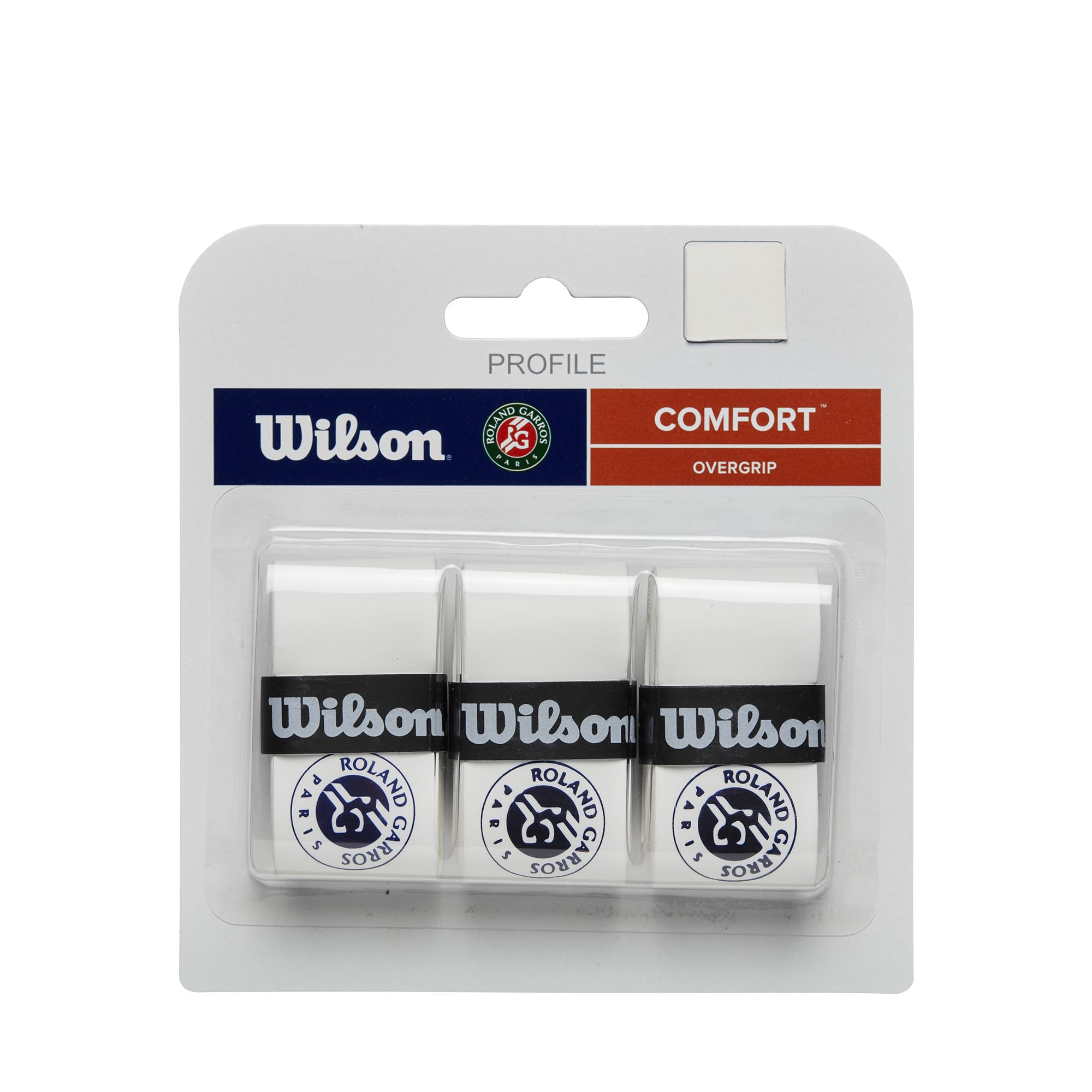 Wilson Roland-Garros Tennis Overgrip - 3 Pack, White/Navy