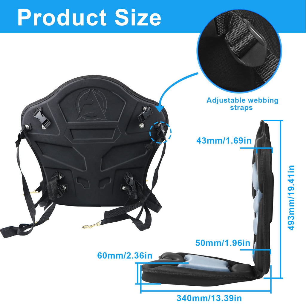 Kayak Seat Thickened Padded Kayak Seat Extra Thick Padded Sit-On-Top Canoe Seat Cushioned - Deluxe Fishing Boat Seat With 4 Pair