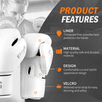 Boxing Gloves For Men And Women Suitable For Boxing Kickboxing Mixed Martial Arts Muay Thai Mma Heavy Bag Fighting Training (Whi