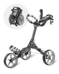 Caddytek Caddylite Compact 3 Wheel Golf Push Cart | One Click Folding Design, Smallest Folded Footprint, 32 Wide Wheelbase with 