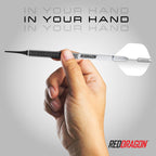 Red Dragon Pegasus Soft Tip: 18G - Tungsten Darts Set With White Stems, White Flights And Wallet