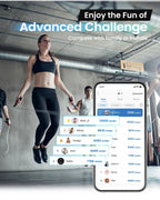 Renpho Smart Jump Rope With Counter, Fitness Skipping Rope With App Data Analysis, Workout Jump Ropes For Home Gym, Crossfit, Ju