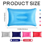 Maitys 5 Pieces Inflatable Travel Pillow Portable Compact Air Pillow Flocked Fabric Backpacking Pillow For Camping Hiking Home O