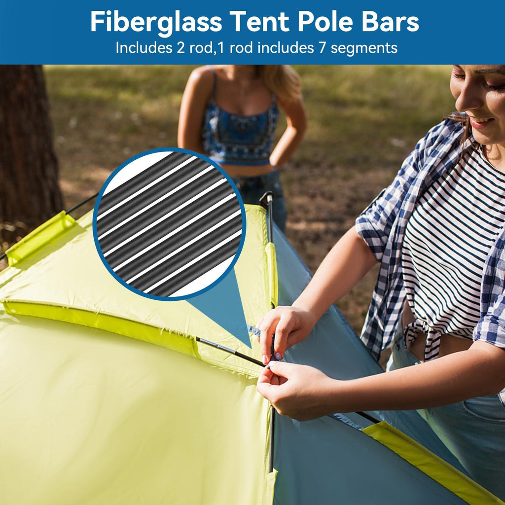 Tent Replacement Pole, 4M Camping Tent Poles Replacement For 3-4 People Fiberglass Camping Tent Pole Bars Outdoor Support Rods A