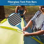 Tent Replacement Pole, 4M Camping Tent Poles Replacement For 3-4 People Fiberglass Camping Tent Pole Bars Outdoor Support Rods A