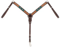 Turquoise Cross Turquoise Beaded Pony Breast Collar, Dark Oil, 1.25