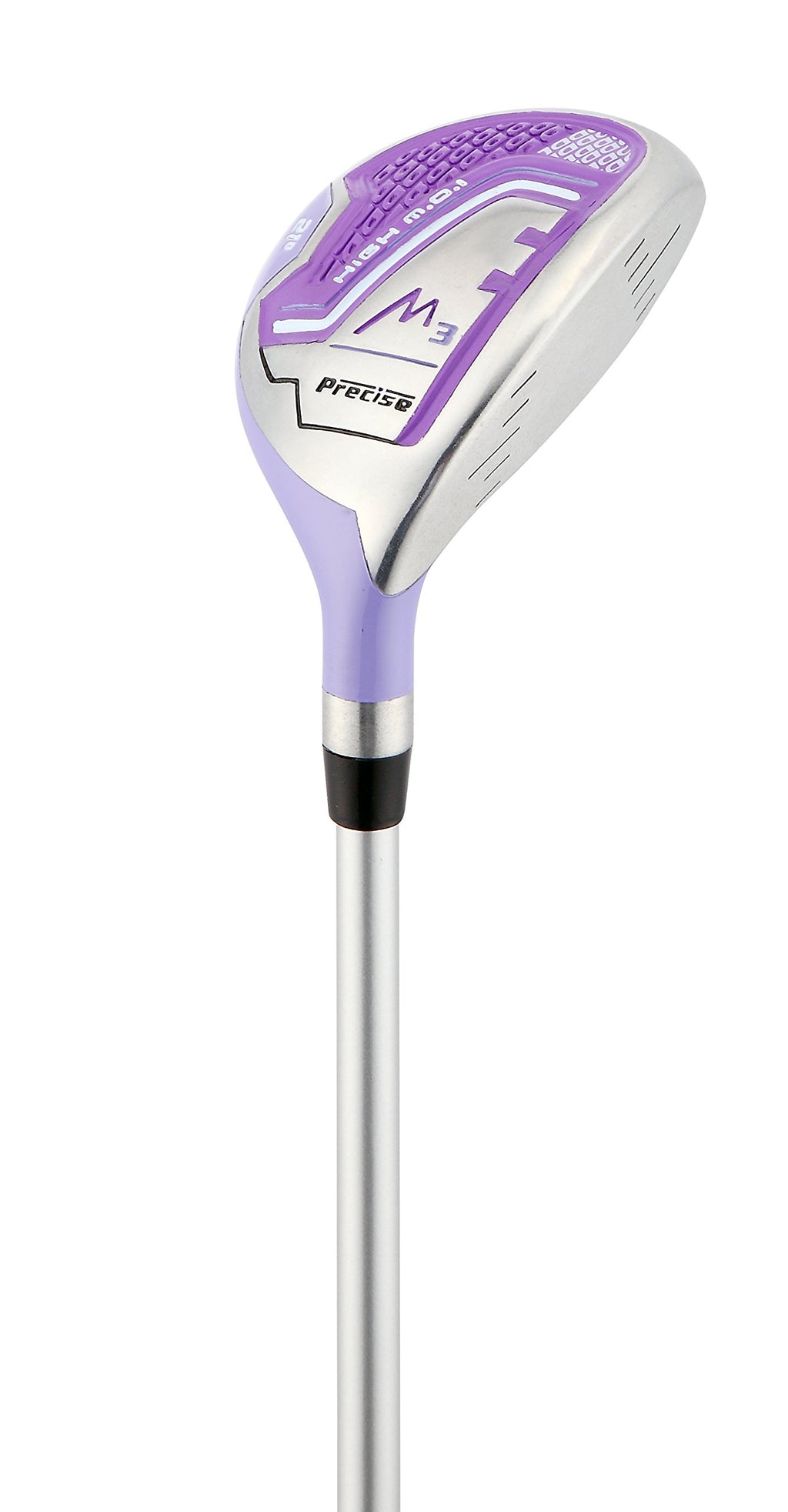 Precise M3 Ladies Womens Complete Golf Clubs Set Includes Driver, Fairway, Hybrid, 7-Pw Irons, Putter, Stand Bag, 3 H/Cs Purple
