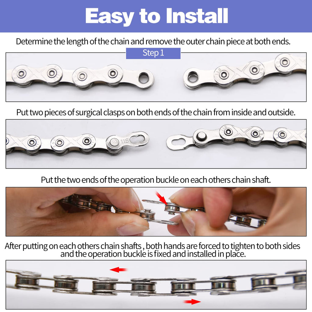 Bike Chain Kit, 11 Speed Multi-Function Bike Mechanic Repair Kit, Chain Breaker And Bike Link Plier With Hook And 6 Pairs Bicycl