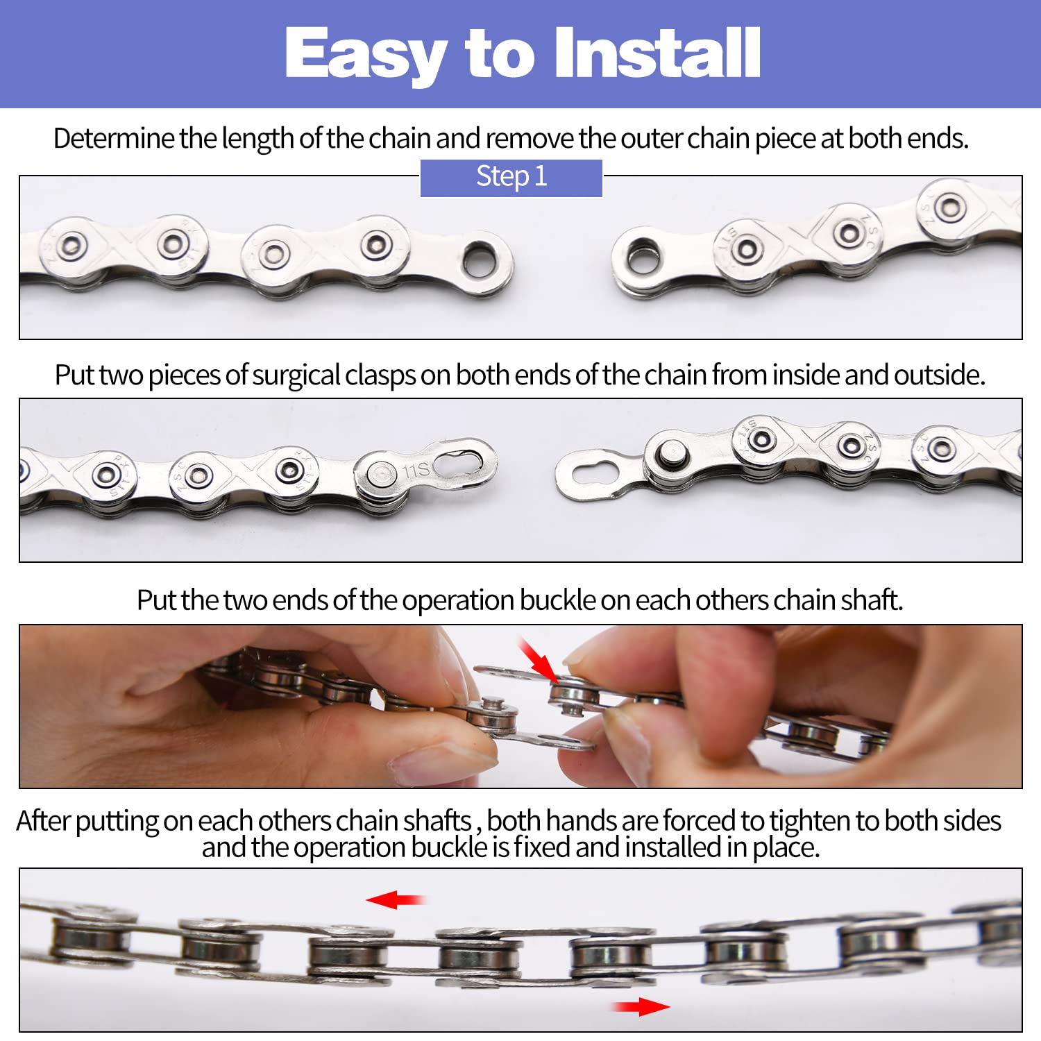 Bike Chain Kit, 11 Speed Multi-Function Bike Mechanic Repair Kit, Chain Breaker And Bike Link Plier With Hook And 6 Pairs Bicycl