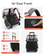 Tourit 50-Can Rolling Backpack, Double Deck & Dual-Bar Handle Travel Soft Cooler Bag With Wheels For Women, 30L Space Beach Cool