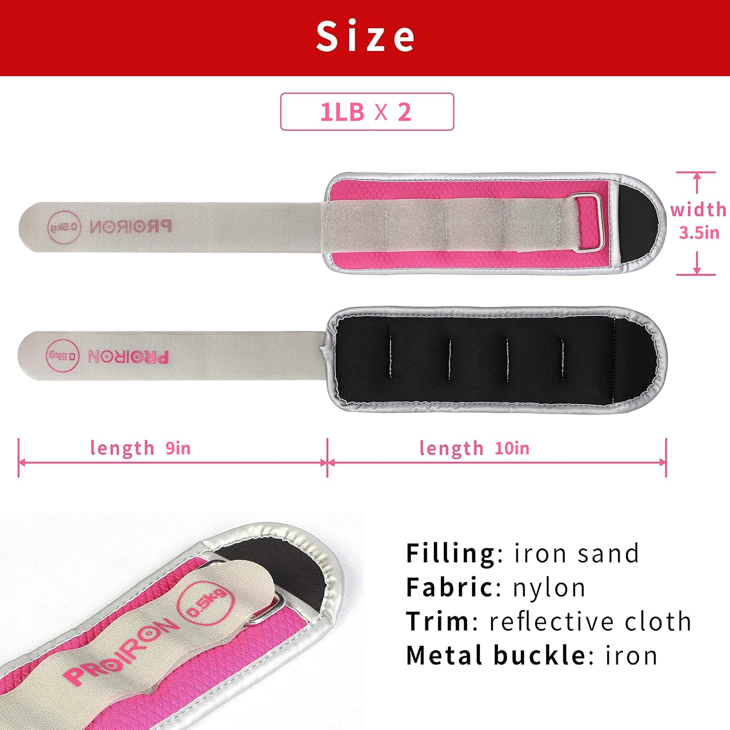 Satoha Proiron Gewichtsmanschetten Fuahandgelenk Gewichte Fitness Set 0,5Kg Bis 2Kg 1 Paar Far Beine Und Arme Knachel Gewicht Fa