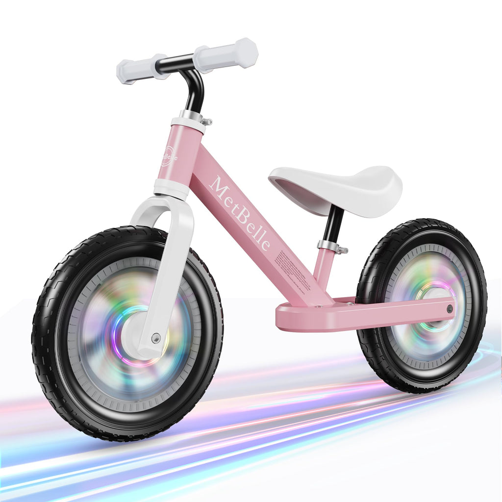 Balance Bike For Age 2 To 5 Years Baby,Colorful Lighting Toddler First Bicycle, 12-Inch Ride On Trainer Toys For Children,Kids S