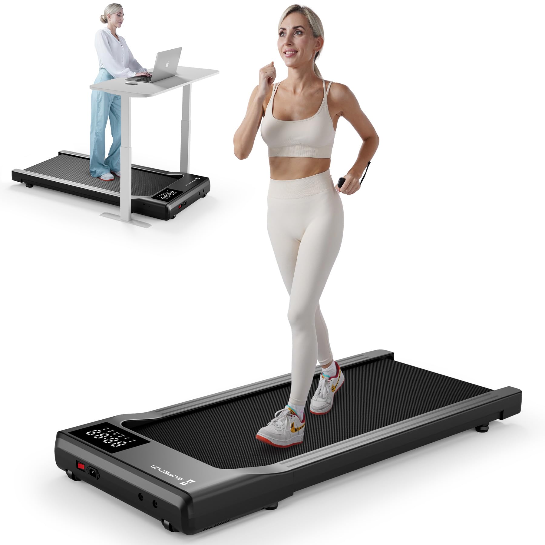 Walking Pad For Home Office, No-Assembly Treadmills With App And Remote Control, Led Display, 2.5 Hp Quiet Walking Jogging Machi