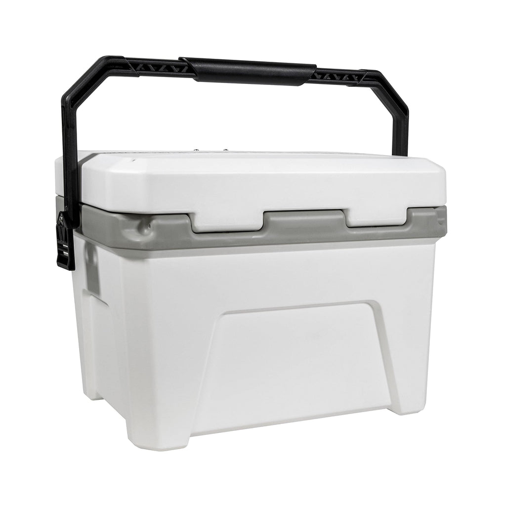 Plano Frost 21-Quart Hard Cooler, Includes Dry Basket, Small, White And Black, Durable, Insulated Ice Chest For Camping, Fishing