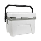 Plano Frost 21-Quart Hard Cooler, Includes Dry Basket, Small, White And Black, Durable, Insulated Ice Chest For Camping, Fishing