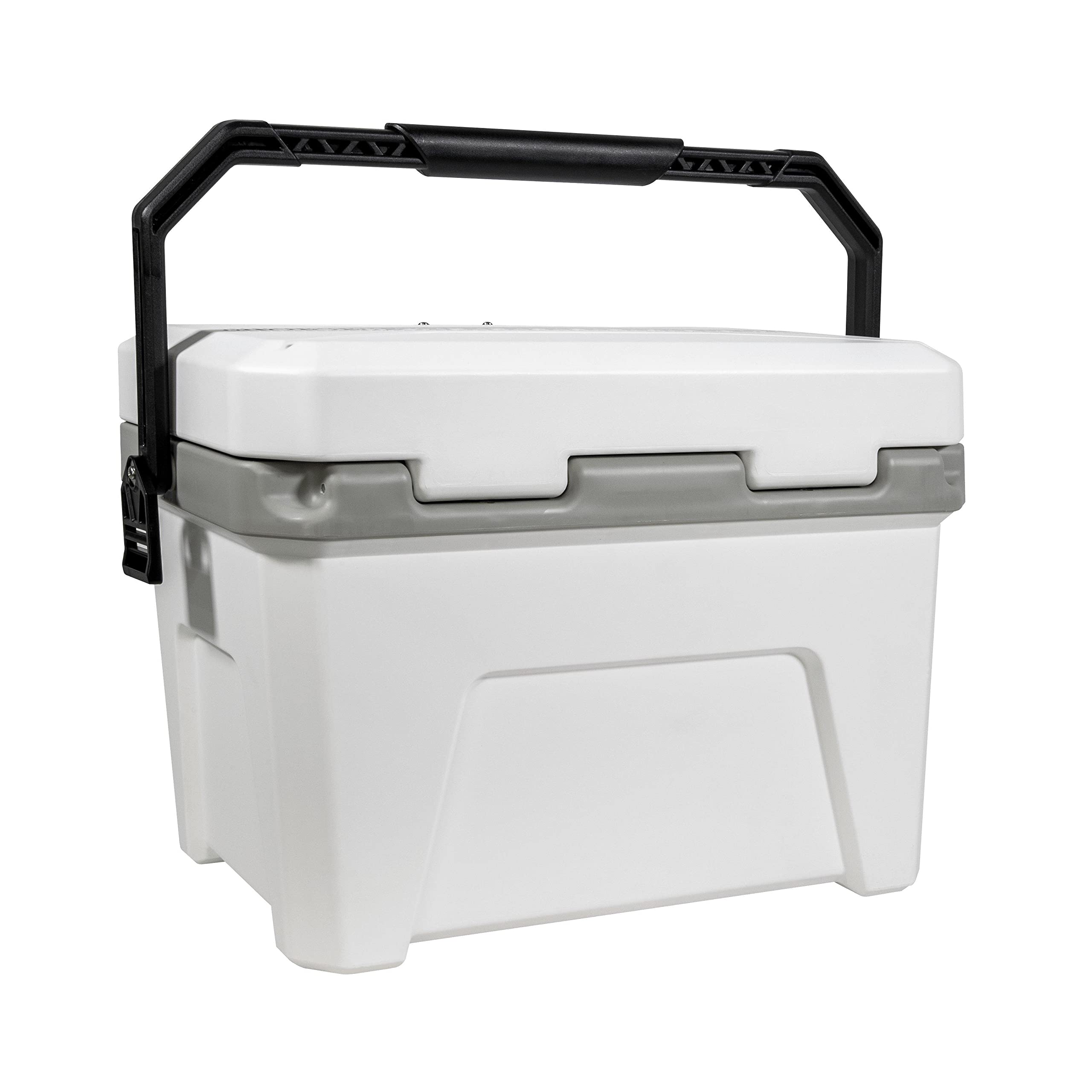 Plano Frost 21-Quart Hard Cooler, Includes Dry Basket, Small, White And Black, Durable, Insulated Ice Chest For Camping, Fishing