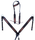 Challenger Horse Western Tooled Leather Headstall Bridle Breast Collar Set 78Fk20A