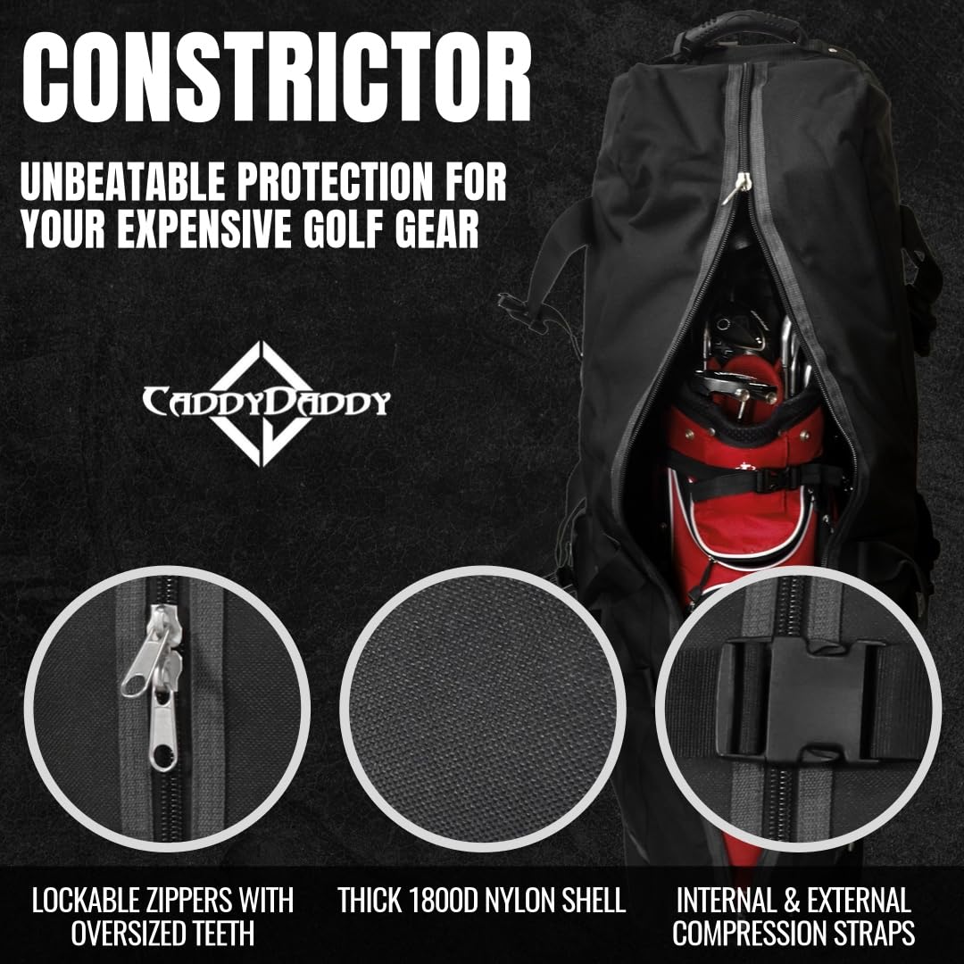 Caddydaddy Golf Constrictor 2 Travel Cover (Black/Grey)