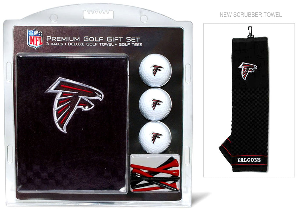 Team Golf Nfl Atlanta Falcons Gift Set: Embroidered Golf Towel, 3 Golf Balls, And 14 Golf Tees 2-3/4'' Regulation, Tri-Fold Towe