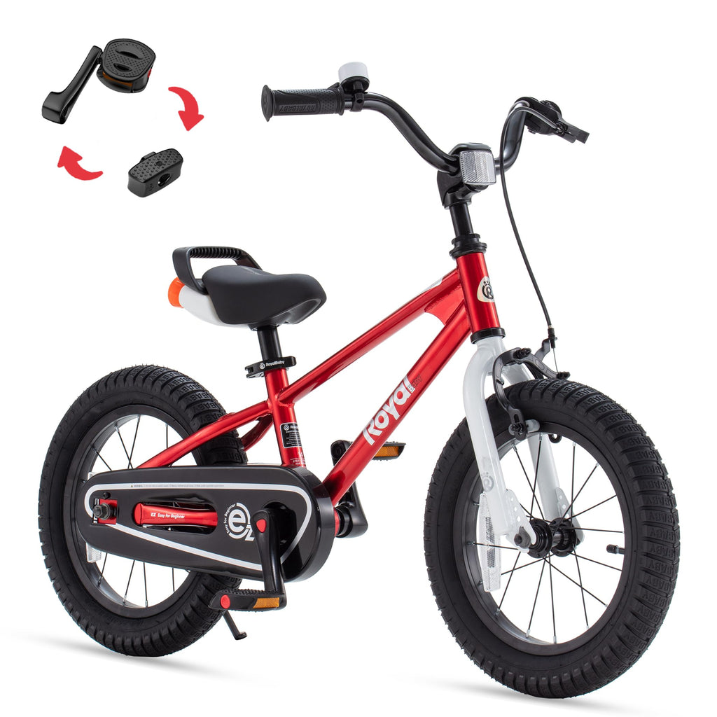 Royalbaby Ez Toddlers Kids Bike, 14 Inch Wheel Bicycle With Quick Release Crank For Beginners Boys Girls Ages 3-5 Years, Easy Le
