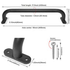 Purife 17 Inch Black Playground Accessories Handles Metal Pack Of 6- Playset Handles, Swing Sets Attachment Grab Bars, Kids Hand