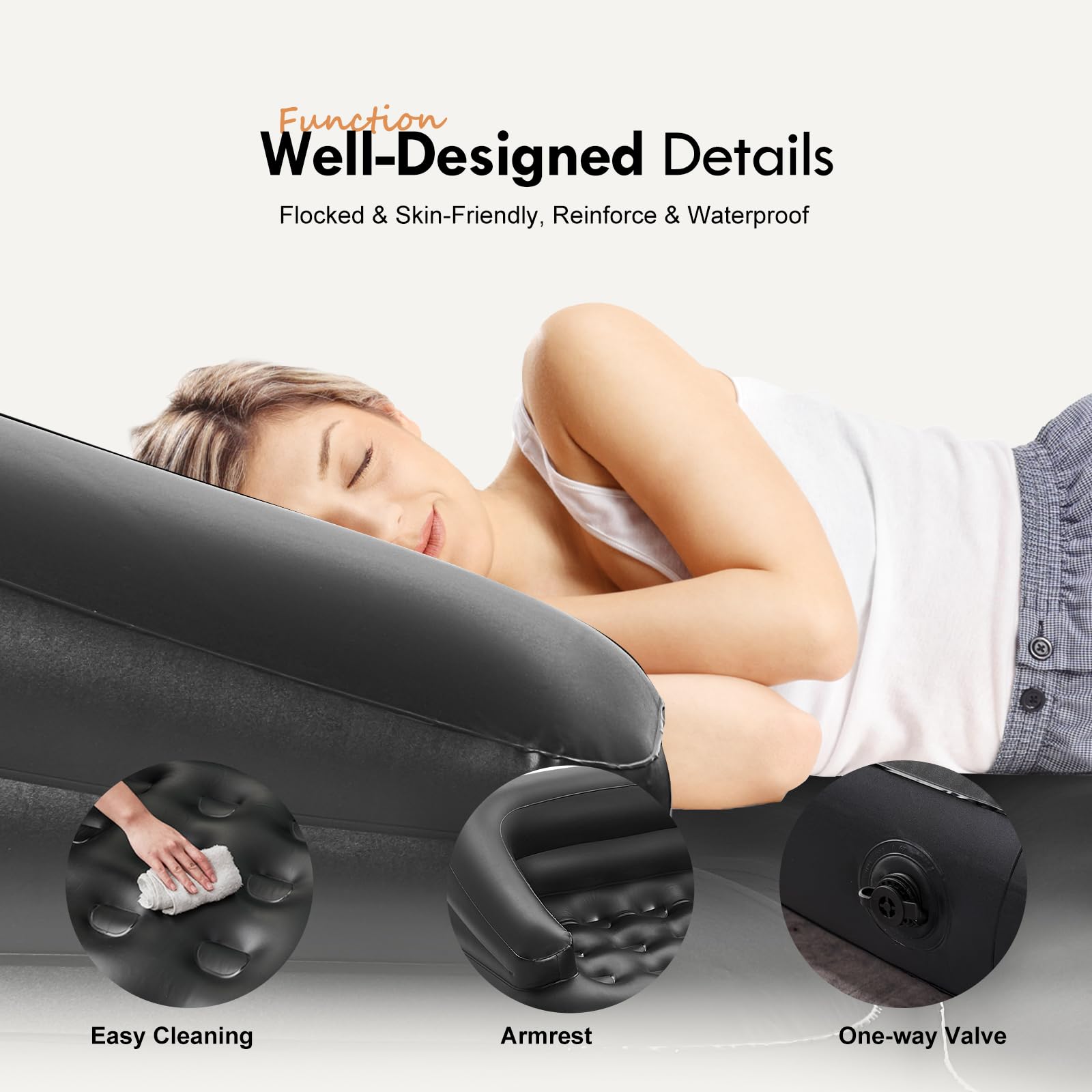 Dimar Garden Inflatable Couch Blow Up Mattress,Outdoor Air Sofa Bed For Camping, Full Size