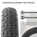 (Combo Pack) Calpalmy 20X4    Fat Bike Tire And Tube - 2 Bike Tires + 2 Bike Tubes Av 32Mm Valve For Fat Tire Mountain Bikes And