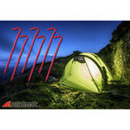 Hikemax 7075 Aluminum Tent Stakes 10 Pack - Ultralight 7 Inch Hook Tent Pegs With Carrying Pouch - Made For Camping Trip, Hiking