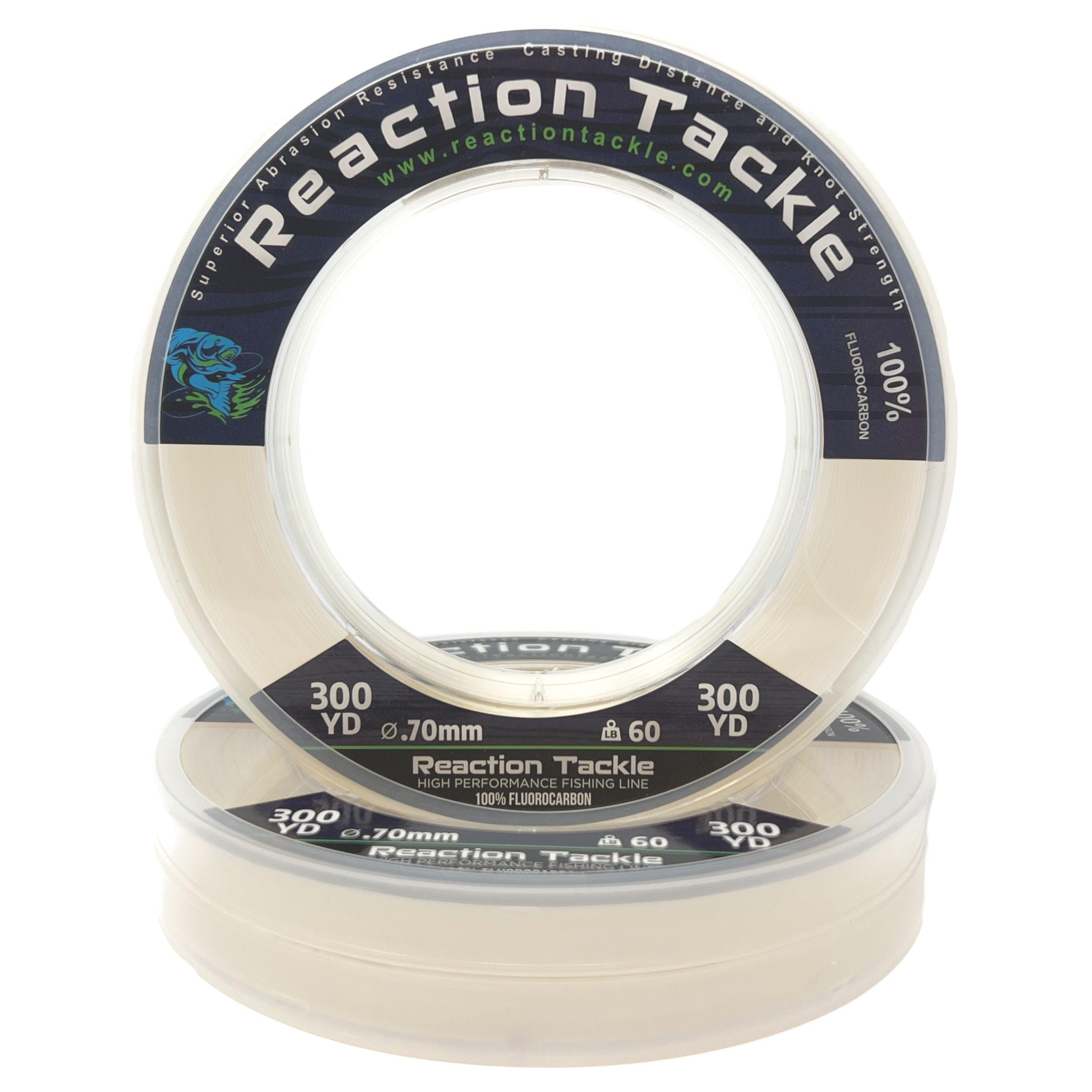 Reaction Tackle 100% Pure Fluorocarbon Fising Line - Leader Line/Clear / 20LB 50 Yd