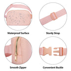 Vorolo Fanny Pack Christmas Gift For Women And Men Crossbody Bag Belt Bag Bum Bag With Adjustable Strap For Sportsoff White+Pink
