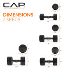 CAP Barbell 100 LB Coated 12-Sided Black Handle Dumbbell Weight Set with Vertical Rack