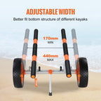 Vevor Heavy Duty Kayak Cart, Foldable Canoe Trolley Cart With 12'' Tires, Adjustable Width 6.69''-17.32'',350 Lb Weight Capacity