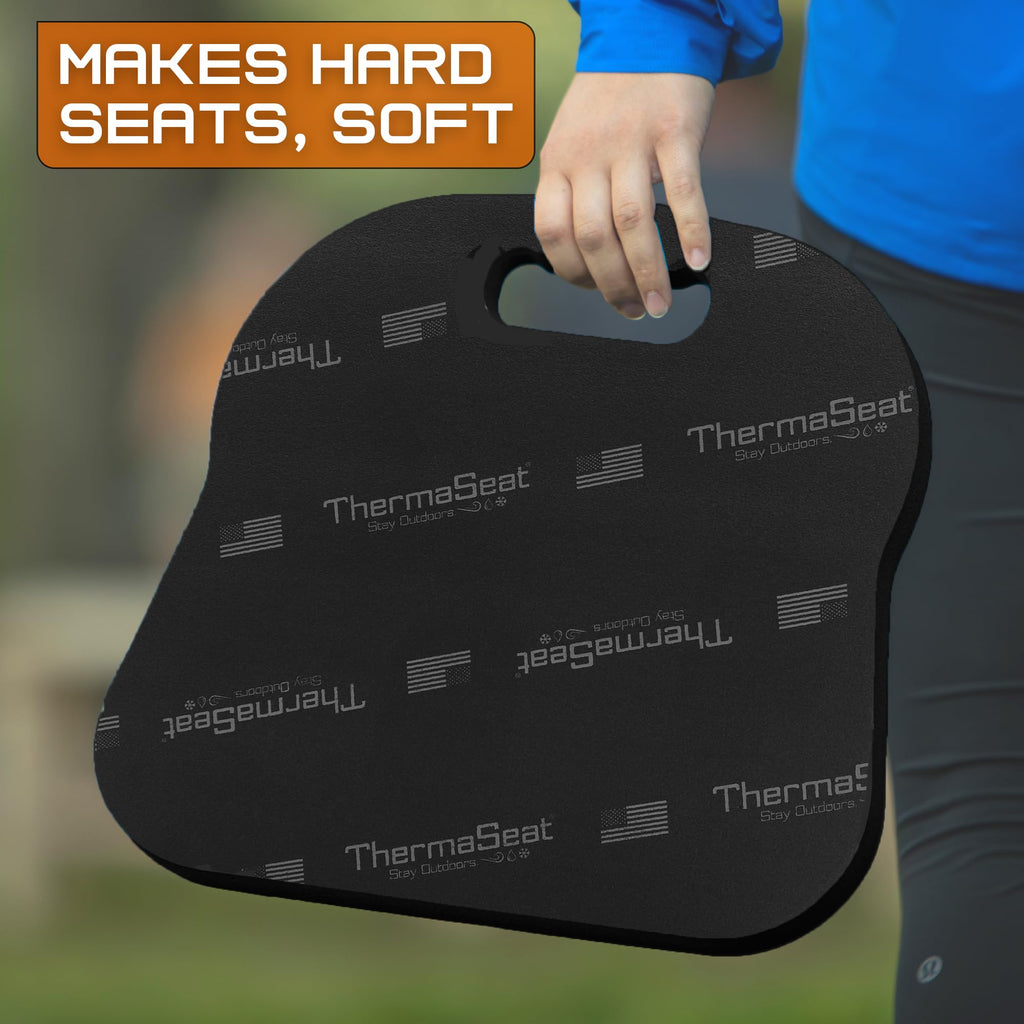 Northeast Products Therm-A-Seat Sport Cushion Stadium Seat Pad, Black 13''X14''X.75''