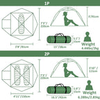 Clostnature Libra Lightweight Backpacking Tent - 1 Person 4 Season Ultralight Waterproof Camping Tent, Large Size Easy Setup Ten