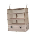 Myaddiction Hanging Closet Organizer Packing Luggage Organizer For Camper Dorm Apartment Beige