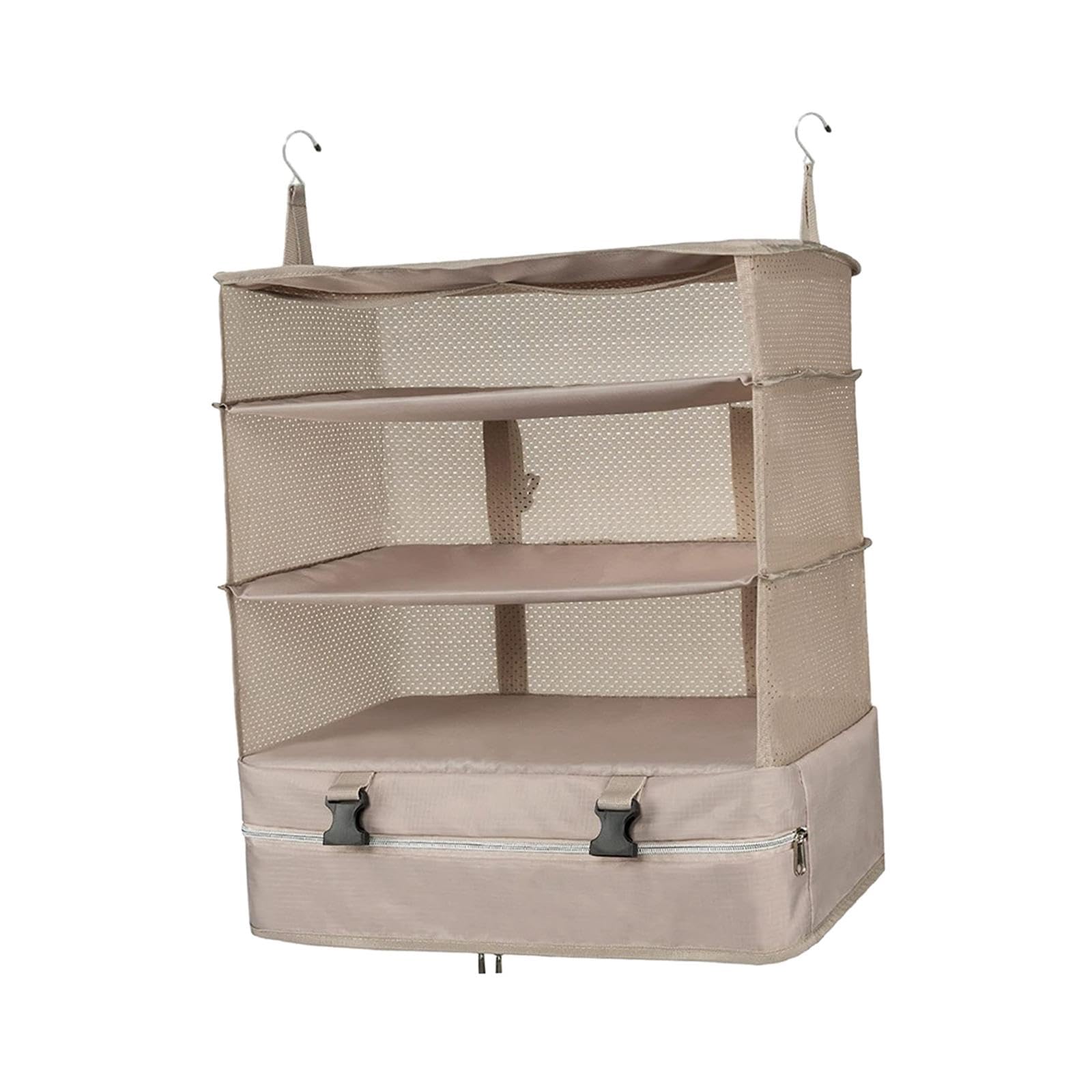 Myaddiction Hanging Closet Organizer Packing Luggage Organizer For Camper Dorm Apartment Beige
