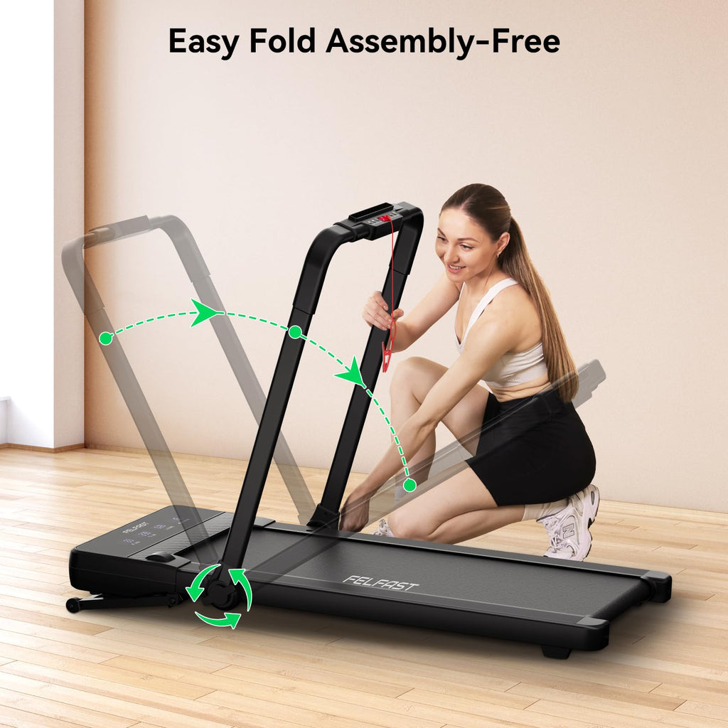 Felfast Walking Pad Treadmill With 15% 9 8 Level Auto Incline, 2-In-1 Under Desk Foldable W/Remote Control, 12 Hiit Mode, 265 Lb