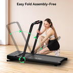 Felfast Walking Pad Treadmill With 15% 9 8 Level Auto Incline, 2-In-1 Under Desk Foldable W/Remote Control, 12 Hiit Mode, 265 Lb