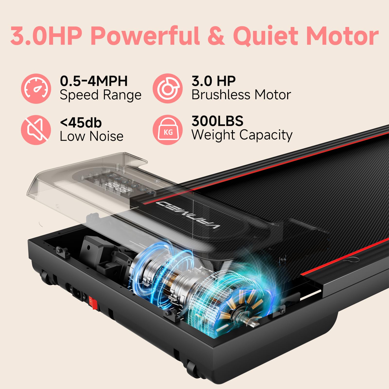Walking Pad With Auto Incline, Under Desk Folding Treadmill With Remote Control And Led Display For Home Office, 3Hp Portable Wa