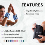 Polyfit Wrist & Ankle Weights - Adjustable Ankle Weights For Women And Men - Yoga Walking Running Dance Barre Pilates Cardio Aer
