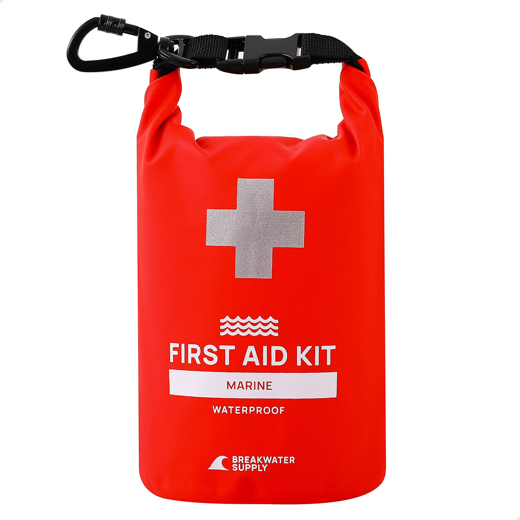 Breakwater Supply Waterproof Marine First Aid Kit Boat Safety Tool Kit, 100 Piece Afak Emergency Supplies In Dry Bag, Ifak Traum
