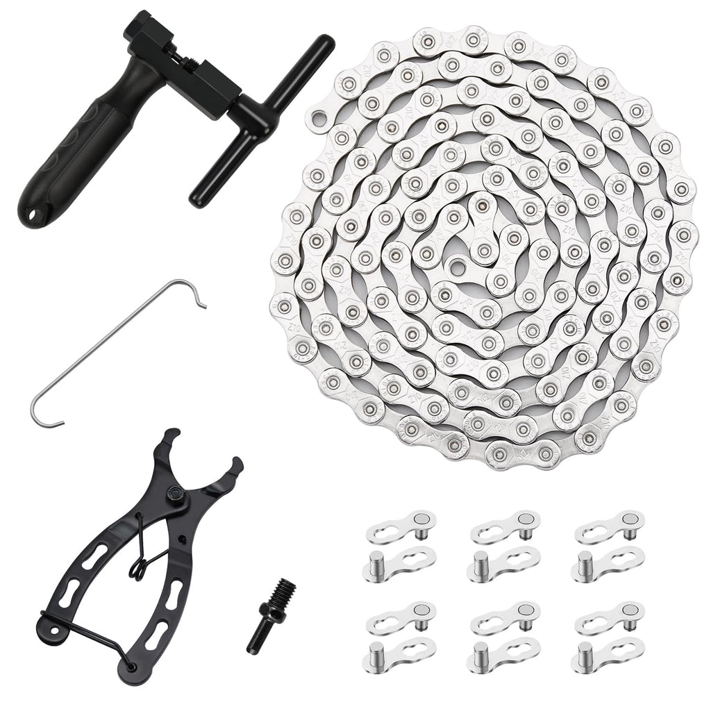Bike Chain Kit, 10 Speed Multi-Function Bike Mechanic Repair Kit, Chain Breaker And Bike Link Plier With Hook And 6 Pairs Bicycl