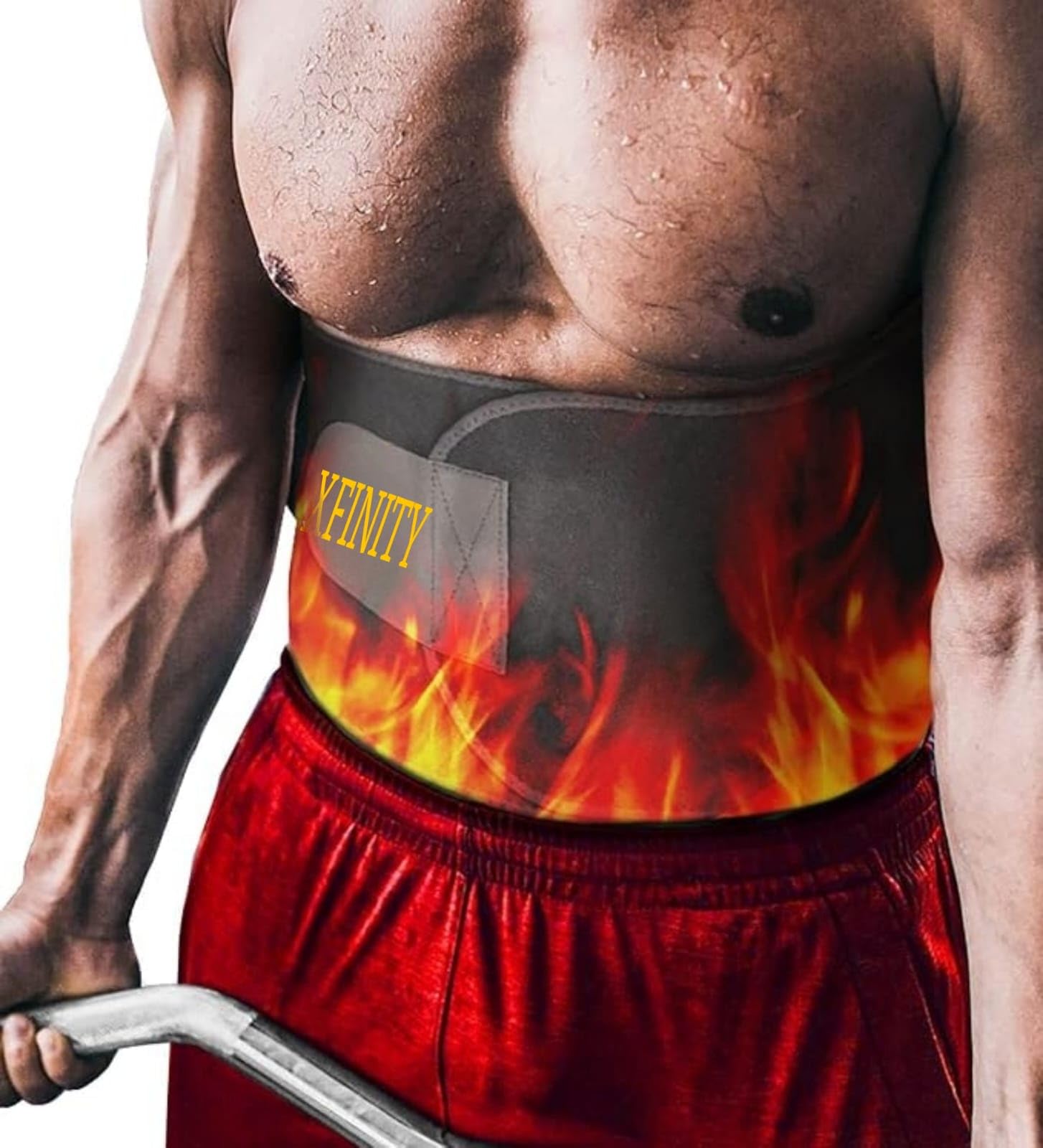 Xfinity Fitness Sweat Slim Belt For Men & Women | Neoprene Sauna Waist Trainer | Adjustable Stomach Belt For Workouts | Fits Up 
