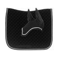 Equinavia Voss Dressage Saddle Pad and Crocheted Bonnet Set - Black/White - Horse