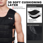 Adjustable Weighted Vest 44Lb Workout Weight Vest Training Fitness Weighted Jacket For Man Woman (Included 96 Steel Plates Weigh