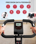 Hapbear Folding Exercise Bike Magnetic Foldable Stationary Bike, 3 In 1 Mode Indoor Upright Fitness Workout X-Bike With 8-Level
