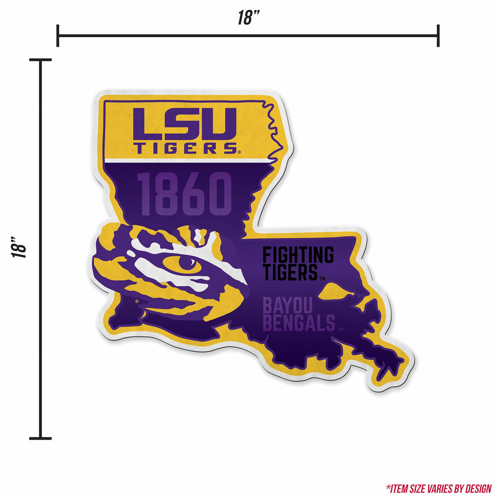 Rico Industries Ncaa Lsu Tigers State Shape Shape Cut Pennant - Home And Living Room D  Cor - Soft Felt Ez To Hang