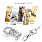 Amysports Heavy Duty Chain Shackle Stainless Lifting Load Pin Shackle Anchor Bow Marine Ring Shackles Steel Screw Outdoor M5 350