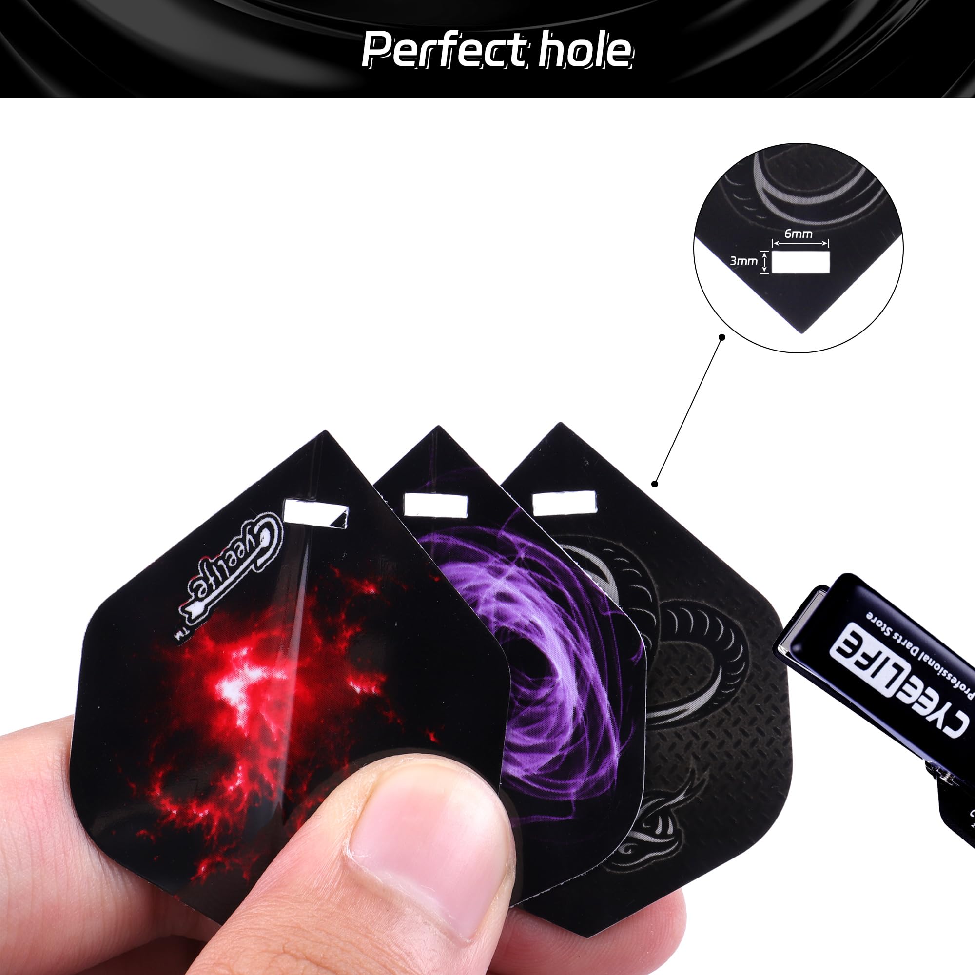 Cyeelife Dart Accessory: Flight Hole Punch Tool With 100 Spring Rings (Steel And Soft Tip Darts) (Black)