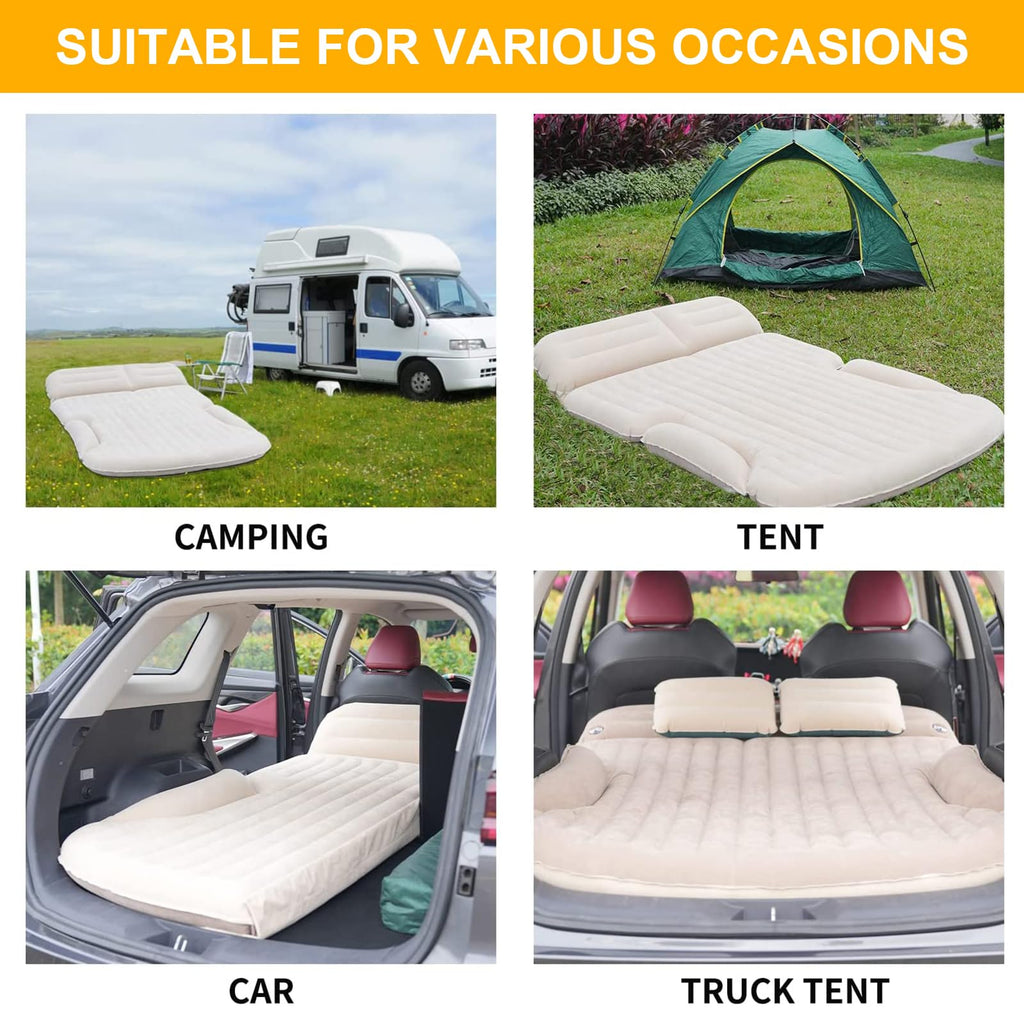 Kmz Air Mattress Thickened And Double-Sided Flocking Travel Camping Bed With 2 Pillows Dedicated Mobile Cushion Extended Outdoor
